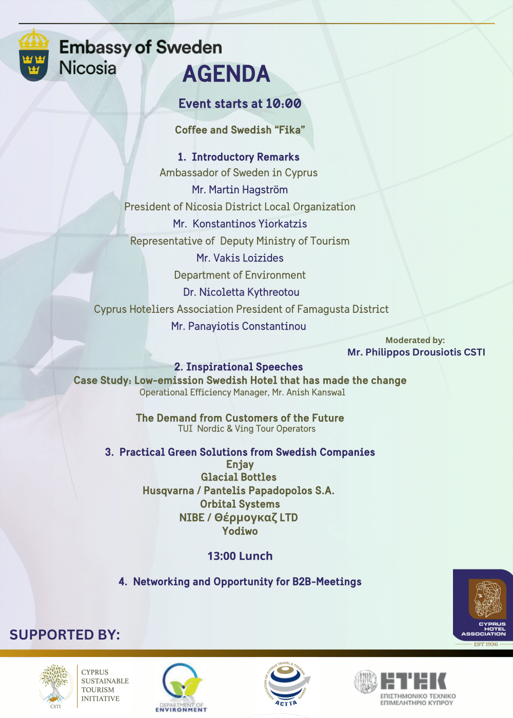 Swedish Embassy Sustainable Tourism Event - The Cyprus Sustainable ...